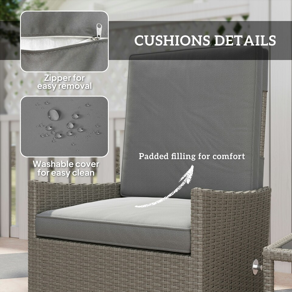 image 1 of Outsunny 5 PCS Rattan Garden Furniture Set w/ Cushions | Multi | Chair
