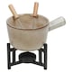 image 1 of Ceramic Chocolate Cheese Fondue Set Melting Pot with 2 Fruit Forks in Gift Box