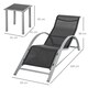 image 5 of Outsunny 3 Pieces Lounge Chair Set Garden Sunbathing Chair Black