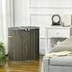 image 2 of HOMCOM 100L Bamboo Laundry Basket w/ 2 Compartments Washing Baskets Grey