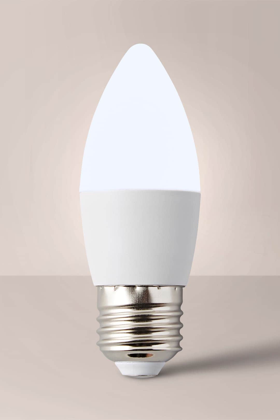 ValueLights E27 Pack of 6 4W Candle Warm White LED Bulbs White Warm White