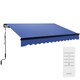 image 1 of Outsunny 3x2.5m Electric Awning w/ LED Light & Remote, Blue Blue