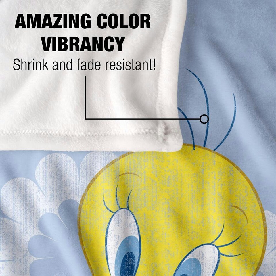 image 1 of Looney Tunes Faded Tweety Blanket - Multicoloured - One Size