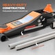 image 6 of HOMCOM 3 Ton Hydraulic Low Profile Floor Jack, Heavy Duty Car Trolley Jack Lift with 7.5-50.5 cm Lifting Range, Dual Piston Pump, Wheels, Non-slip Handle for Car Van Garage Tyre Repair Change, Orange