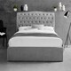 image 3 of 4ft6 Double Ottoman gas liftup storage bed frame,fabric upholstered, light grey,buttoned back,curved bed frame,bedstead