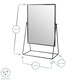 image 3 of Harbour Housewares 32 x 50cm Rectangle Makeup Mirror - Gold - Dressing Table Mirror Bathroom Mirror Vanity Mirror Tabletop Mirror | Gold | Gold | 50 x 32 x 16.5 CM | 1