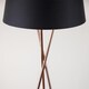 image 5 of First Choice Lighting Pair Copper Tripod Floor Lamp with Black Fabric Shade Copper | Black