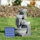 image 4 of Living and Home Solar Water Fountain Rockery 4-Tier Bowls with LED Light | Grey