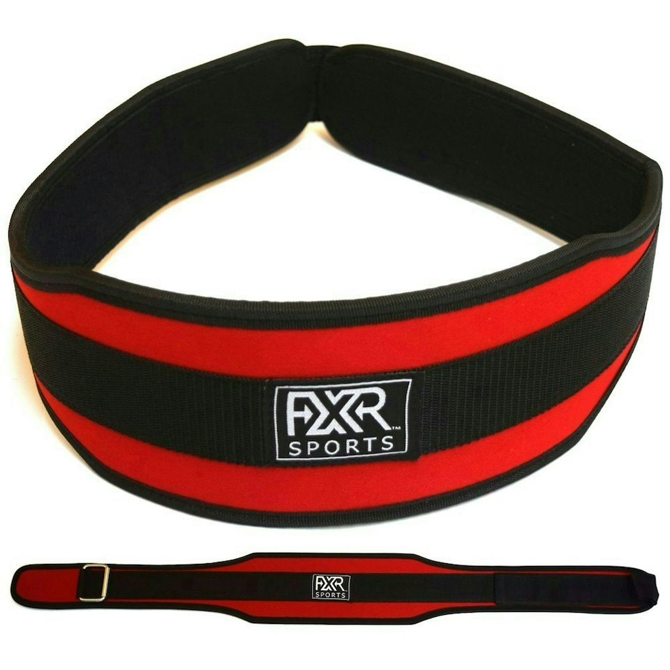 Red Nylon Weightlifting Belt Black | L
