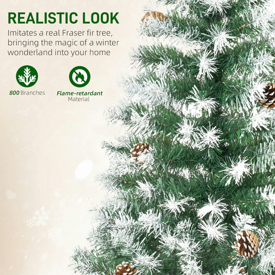 image 1 of HOMCOM 6FT Artificial Christmas Tree Xmas Indoor Decoration, Automatic Open