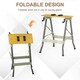 image 8 of DURHAND 4-in-1 Work Bench Adjustable Saw Horse Clamp Table Foldable Grey Black
