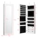 image 2 of COSTWAY Jewelry Cabinet Lockable Wall/Door Mounted Jewelry Armoire 5 LED Light Xmas Gift
