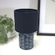 image 2 of ValueLights Priyah Set of 2 - Navy Blue Textured Scallop Effect Ceramic Table Lamp with Drum Shade