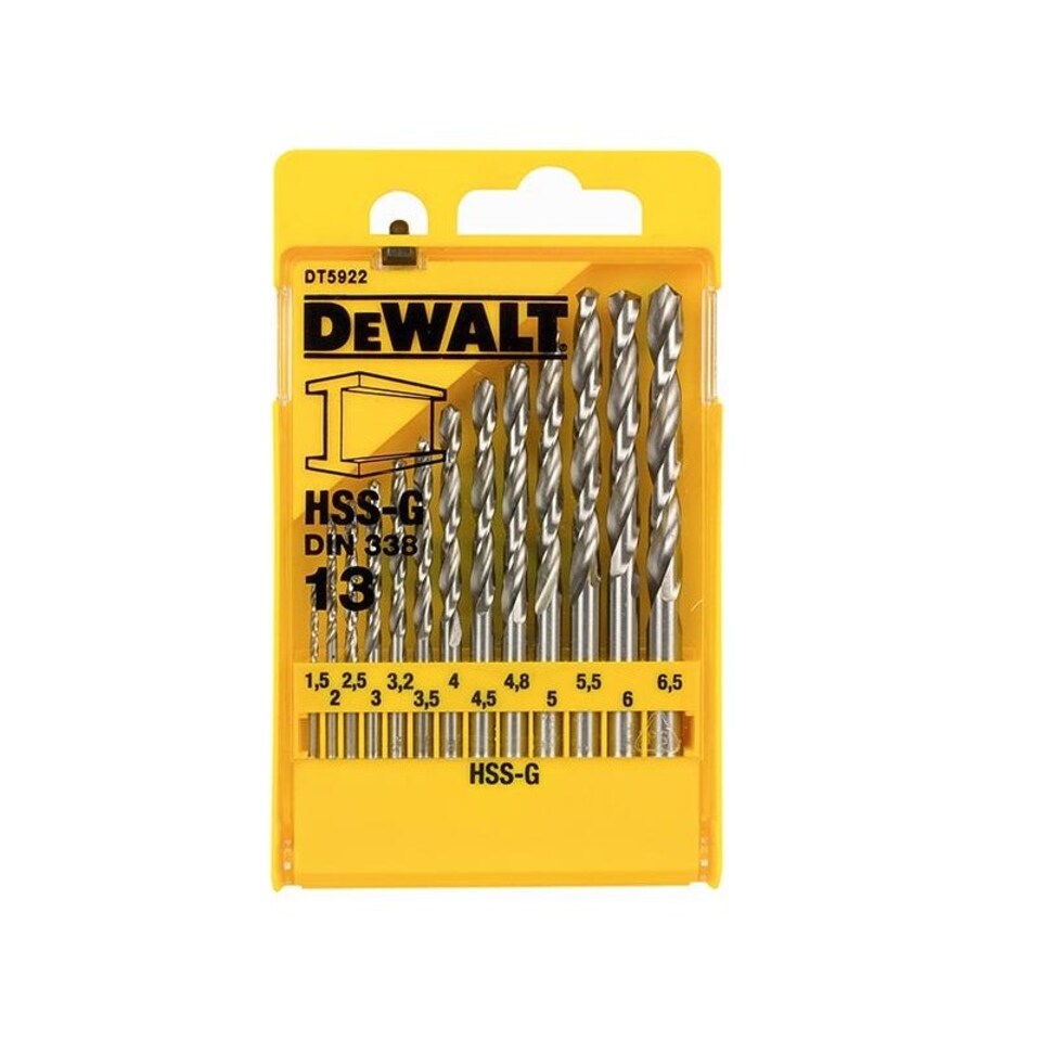 Dewalt Power Tools Hss-r Jobber Drill Bit Set - Multi Colour - DT5922 13 Piece Set