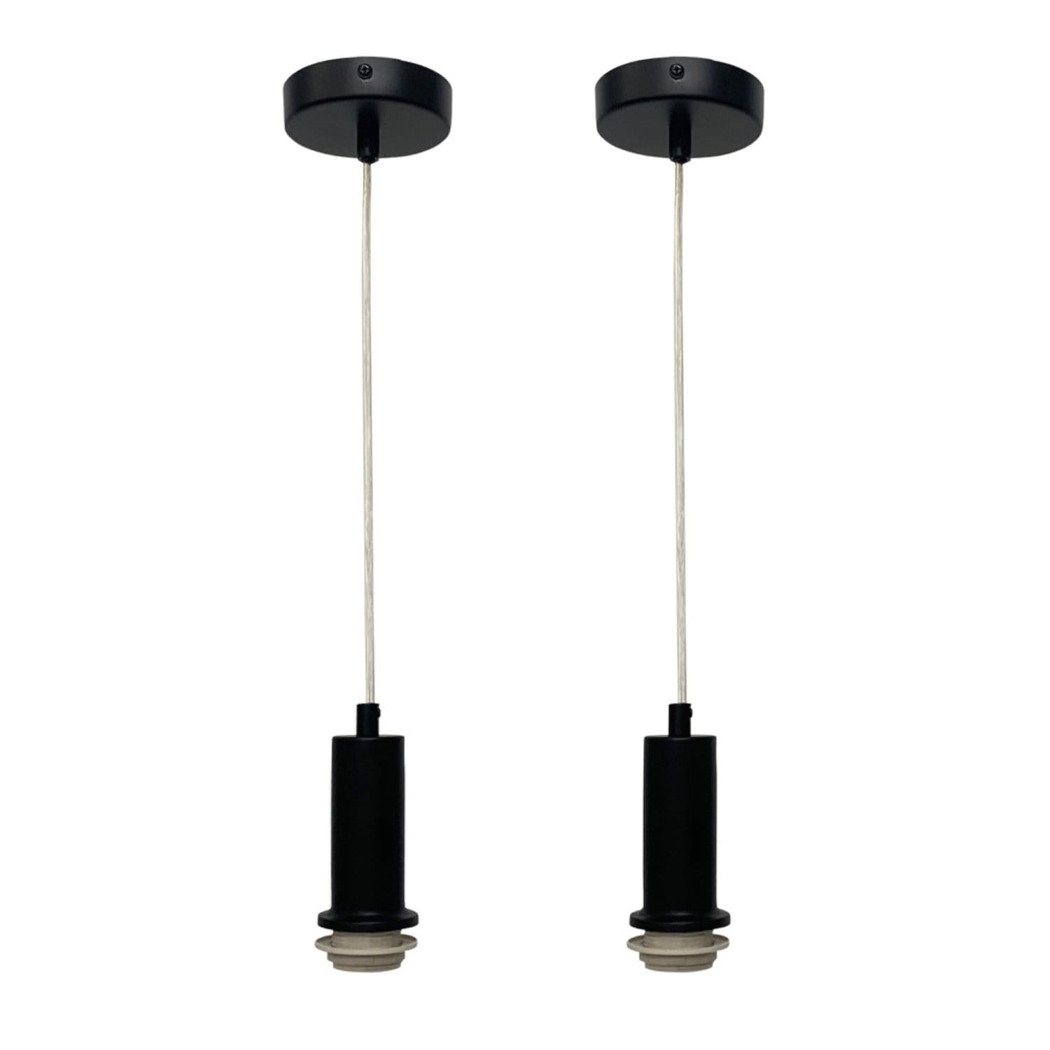 First Choice Lighting Set of 2 Celine Black Ceiling Flex Suspension Kits for Shades