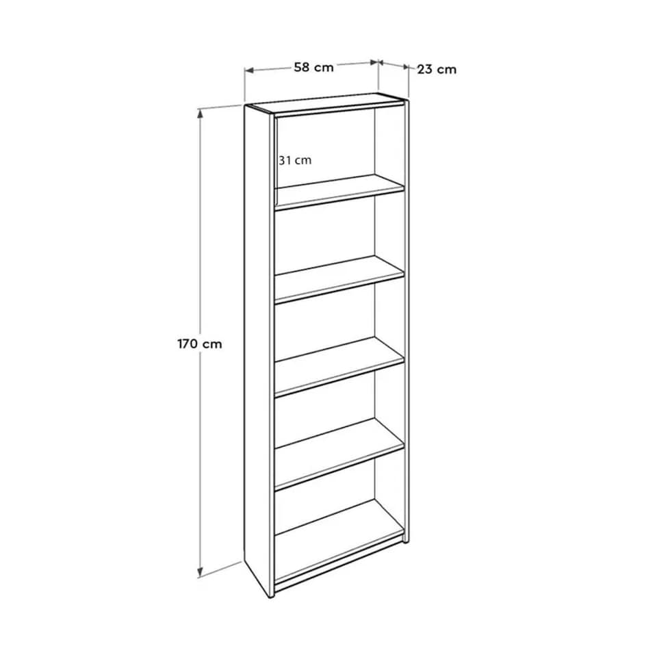 image 1 of Adore Matt White 5 Tier Bookcase Shelving Unit White