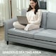 image 5 of HOMCOM Modern 3 Seater Sofa for Living Room, Fabric Couch Settee, Grey 