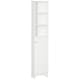 image 1 of HOMCOM Tall Bathroom Cabinet, Freestanding Slim Bathroom Storage Unit with Adjustable Shelves and Shutter Door, Floor Storage Cupboard with 6 Shelves, 165H x 34W x 20D cm, White