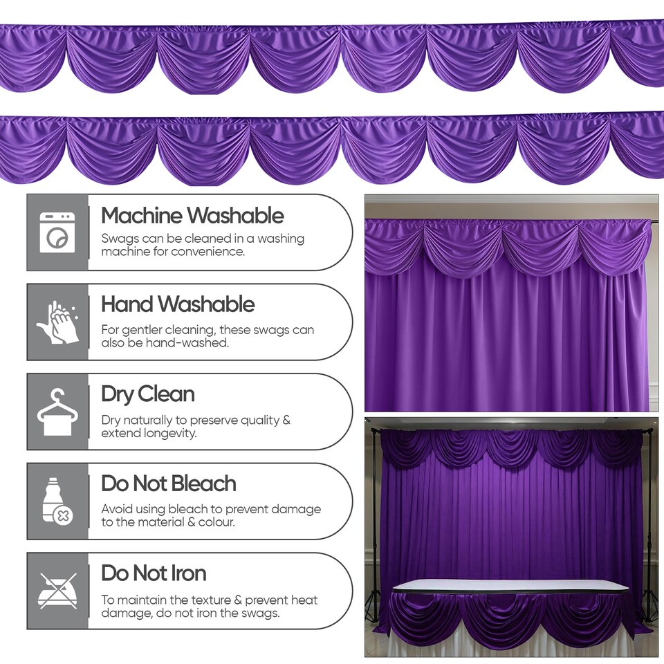 image 1 of 3M Ice Silk Wedding Drapery, Detachable Backdrop Curtain - 1pc