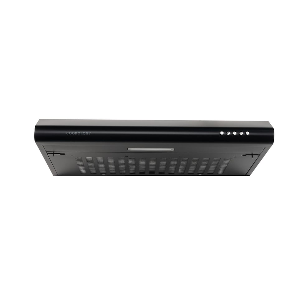 image 1 of Cookology 60cm Black Visor Cooker Hood Extractor Fan