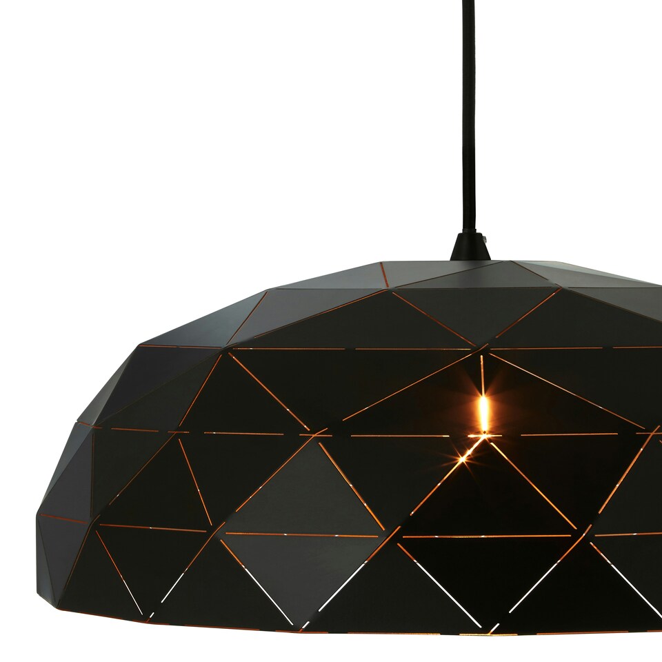 image 1 of Interiors by Premier Small Black and Copper Dome Pendant Light