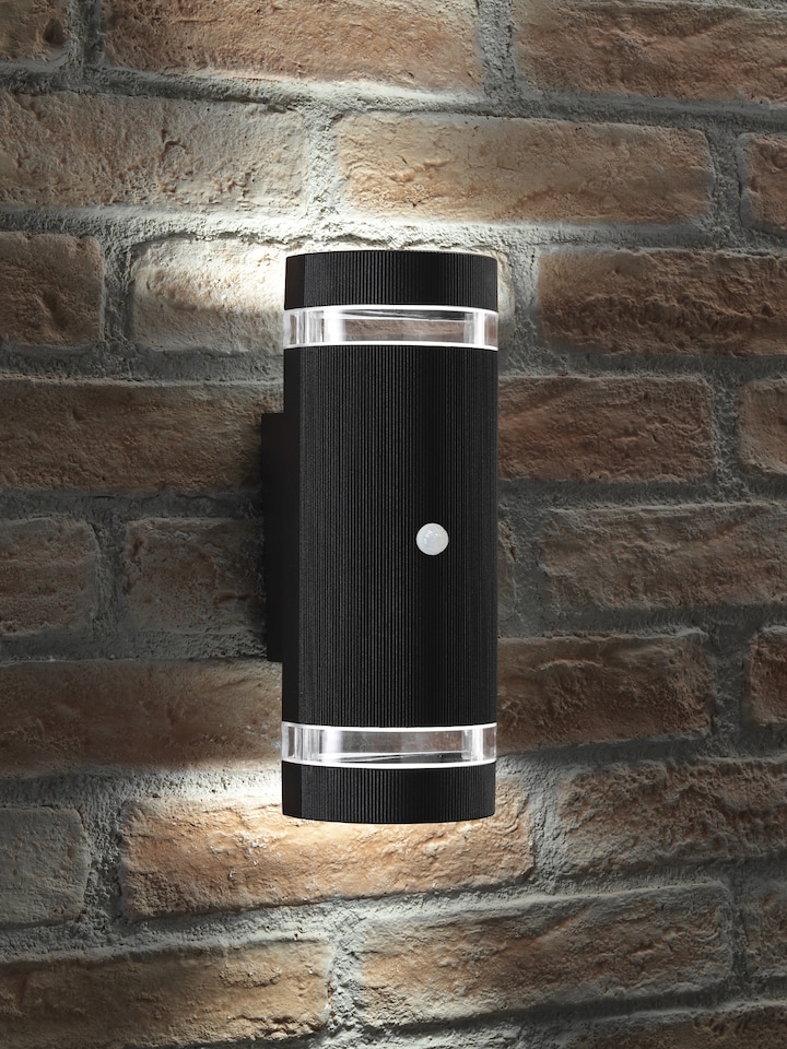 image 1 of Auraglow PIR Motion Sensor Double Up & Down Wall Light - FLORENCE | Grey | Anthracite/Cool White