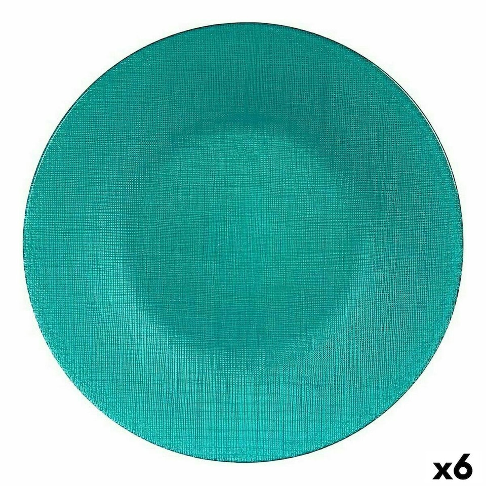 image 1 of Flat Plate Vivalto 323928P Turquoise Glass 27,5 x 2 x 27,5 cm (6 Units) N/A