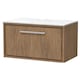 image 1 of Balterley Longnor 1 Drawer Wall Hung Vanity Unit with White Marble Worktop, Antique Oak, 800mm