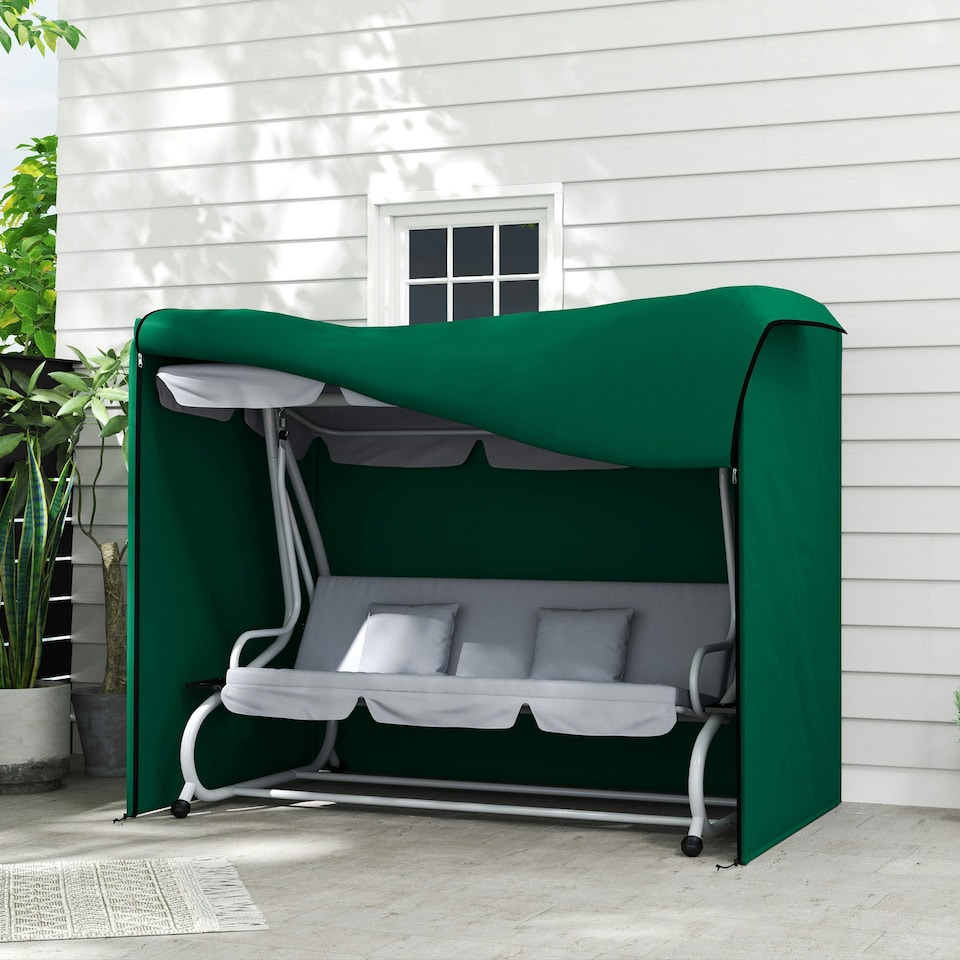 image 1 of Outsunny 3 Seater Garden Swing Cover, Windproof and Anti-UV