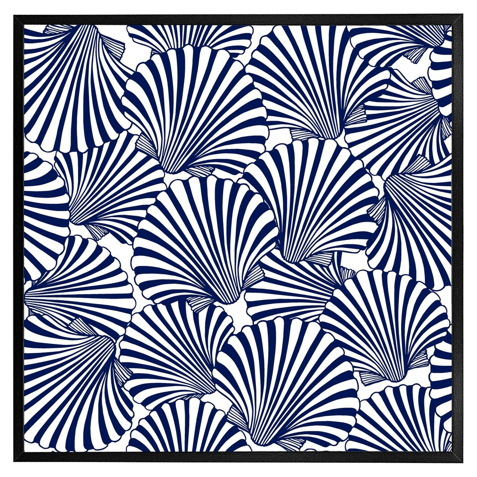 image 1 of Striped sea shells (Picutre Frame) Grey | M