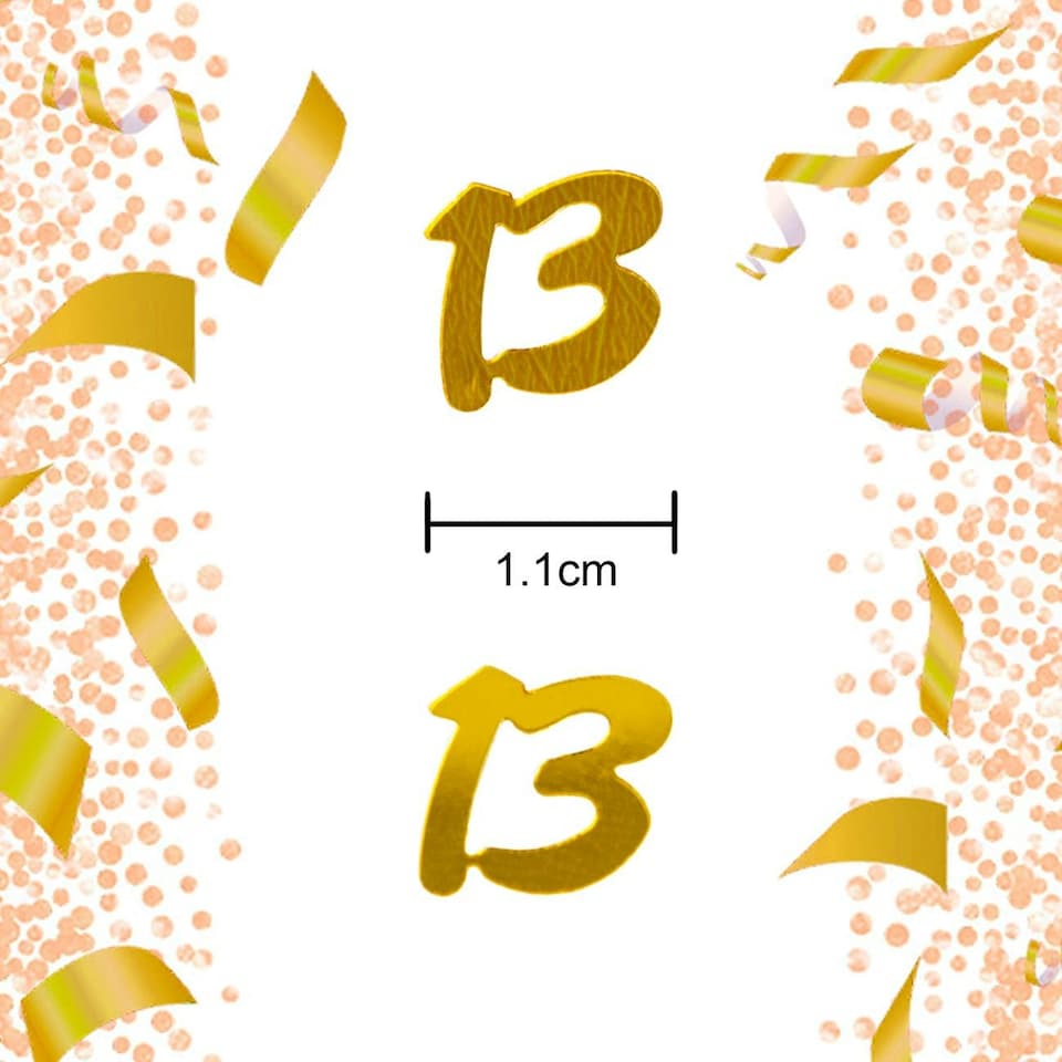 image 1 of 4 x 14g Gold 13th Birthday Confetti
