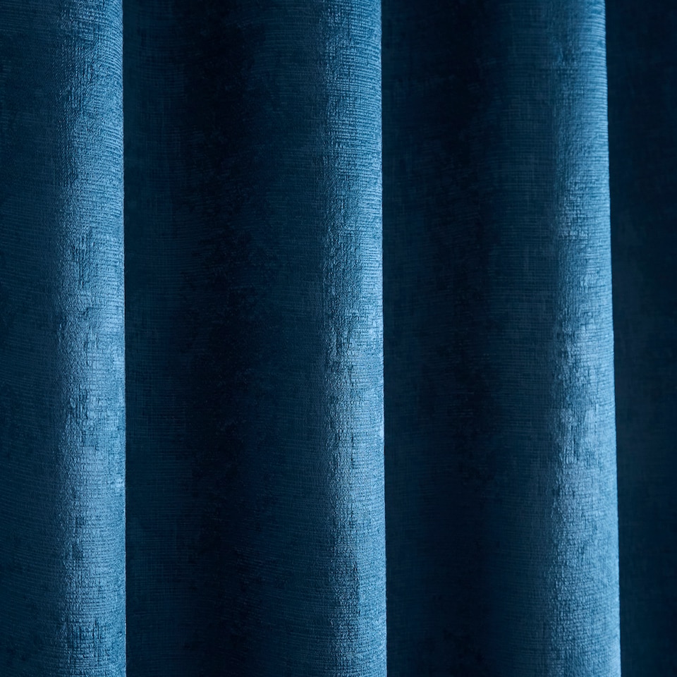 image 1 of Fusion Strata Eyelet Single Panel Door Curtain Teal