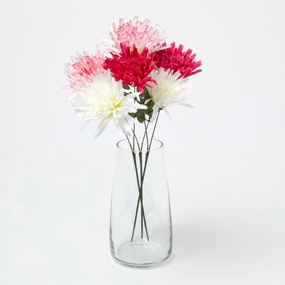 image 1 of Homescapes Artificial Chrysanthemum Single Stem Set of 3, 60 cm