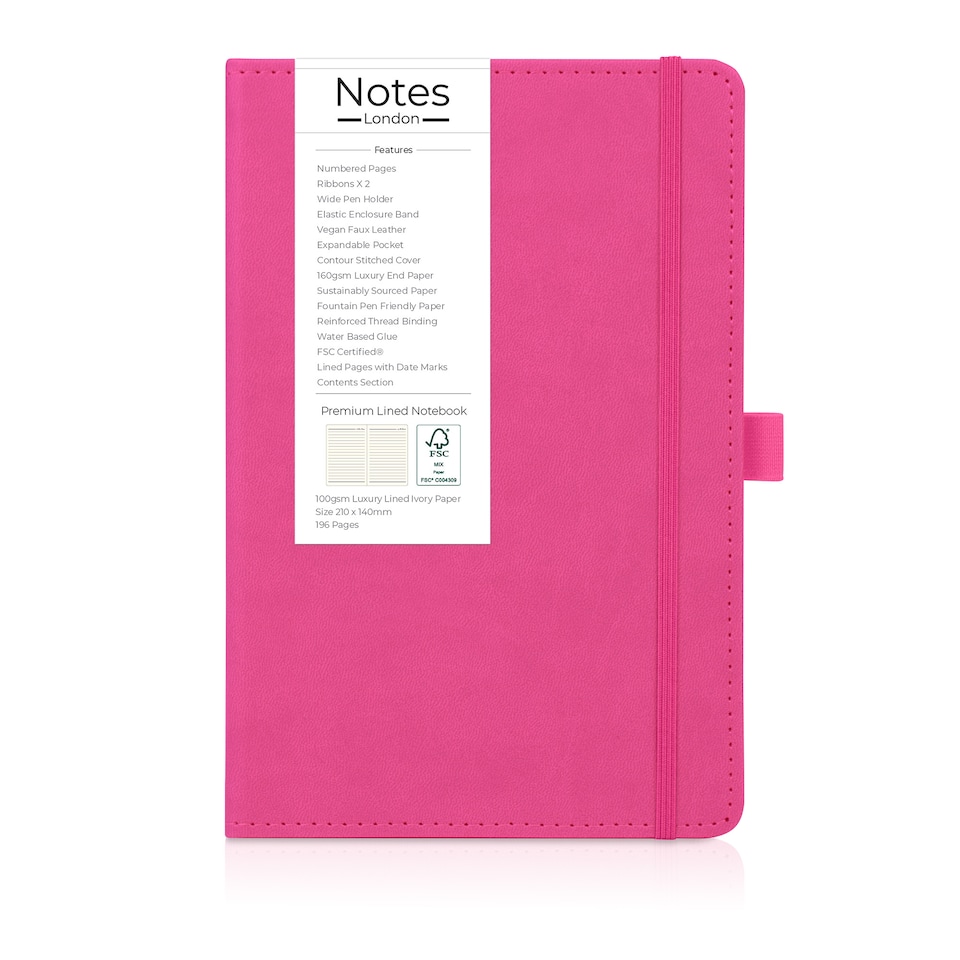 image 1 of Notes London A5 Italian Styled Moretti Notebook Pink