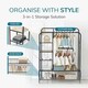 image 6 of Clothes Rail with Double Hanging & Shelves Black Metal Garment Rack Heavy Duty Black | One Size