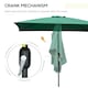 image 4 of Outsunny 3x2m Patio Parasol Canopy Tilt Crank Sun Shade Garden Green