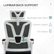 image 3 of Vinsetto Mesh Office Chair for Home with Lumbar Support, Arm, Footrest, Headrest