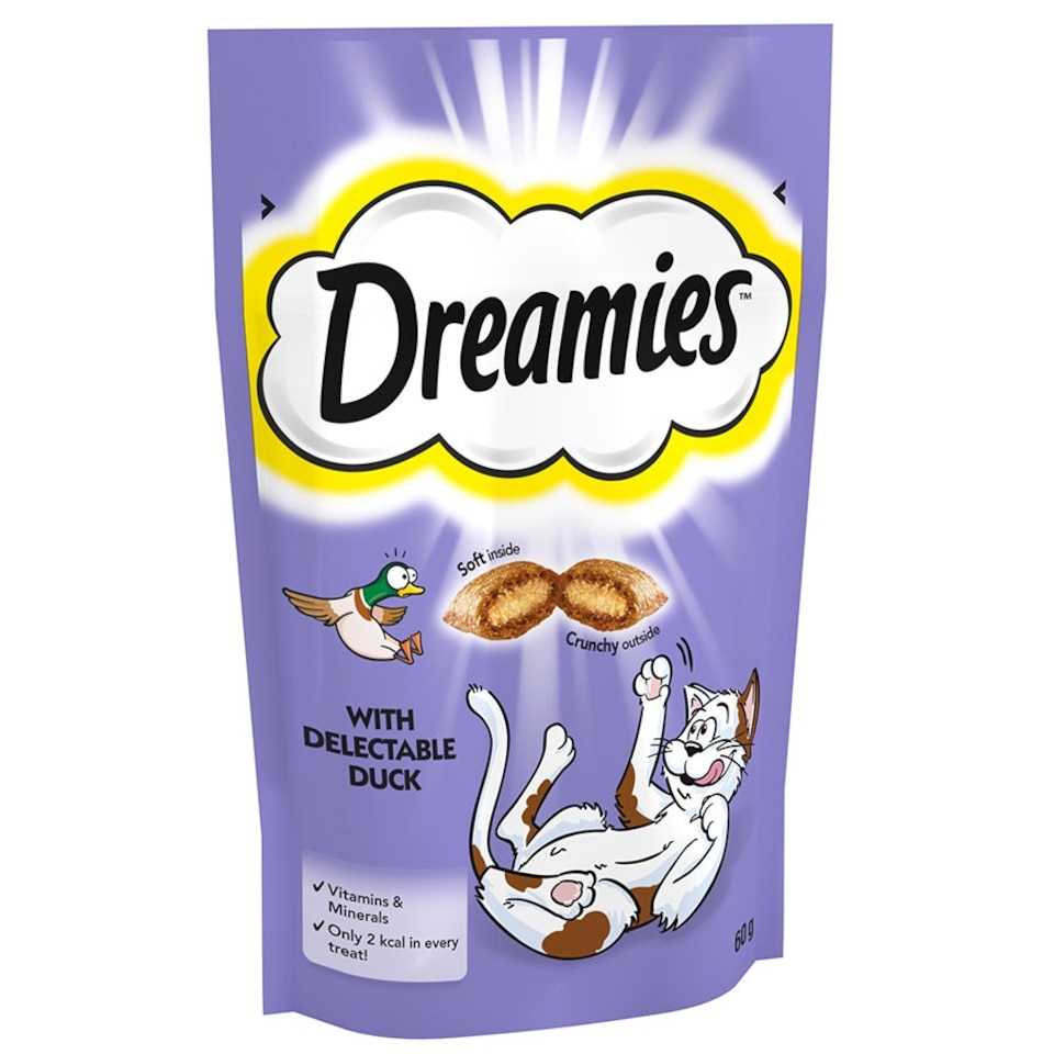 image 1 of Dreamies Cat Treats Duck 8 x 60g