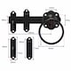 image 4 of Garden Side Gate Fixing Kit 3x Tee Hinges Ring Latch & Brenton Bolt Set Black Powder Coated