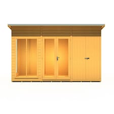 Lela 12x4 Summerhouse including Storage - L162.1 x W371.4 x H229.9 cm Brown