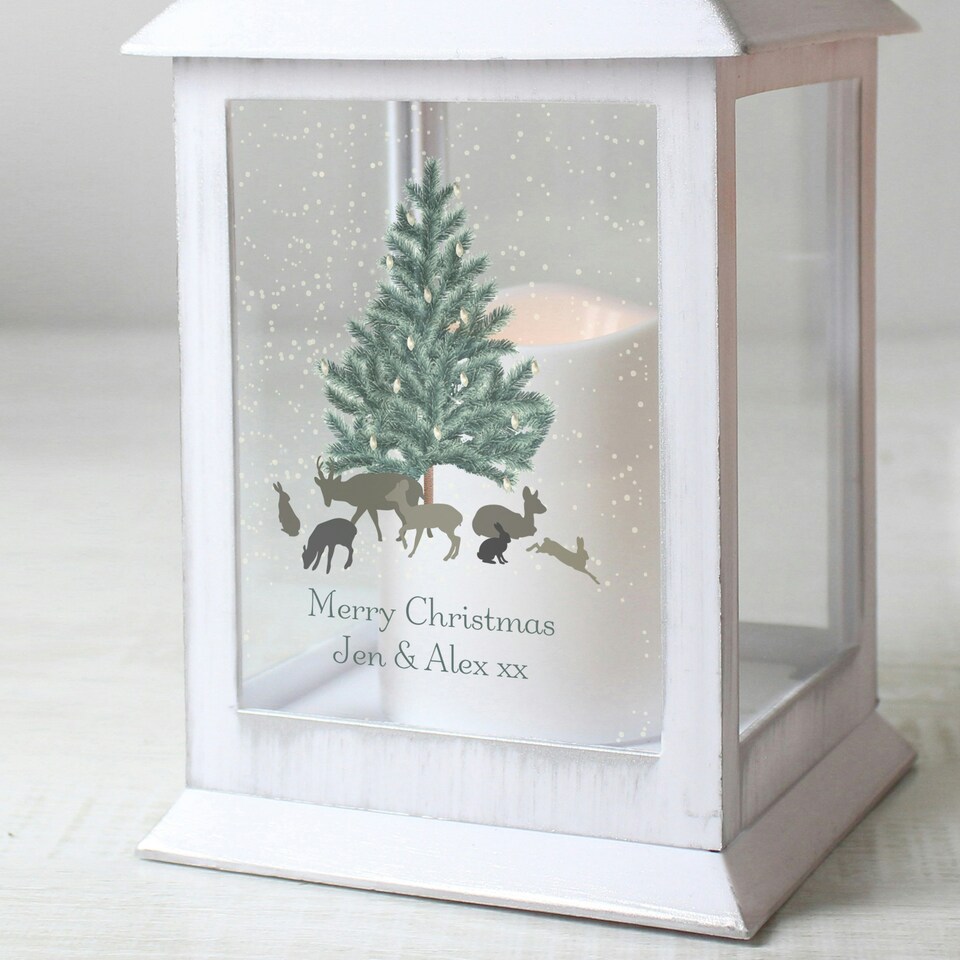 image 1 of Personalised A Winter's Night White Lantern