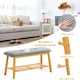 image 4 of Living and Home Bamboo Shoe Bench with Upholstery for Entryway