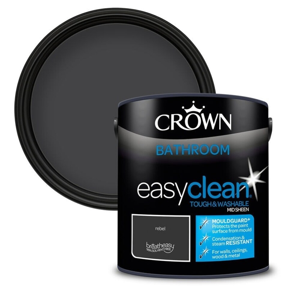 image 1 of Crown Easyclean Bathroom Mid Sheen 2.5L Rebel