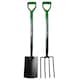 image 1 of 2pc Digging Shovel & Fork Steel Gardening Soil Spade Garden Farm Set