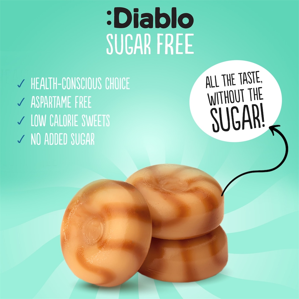 image 1 of Diablo Sugar Free Butter Sweets 75g 6 Pack
