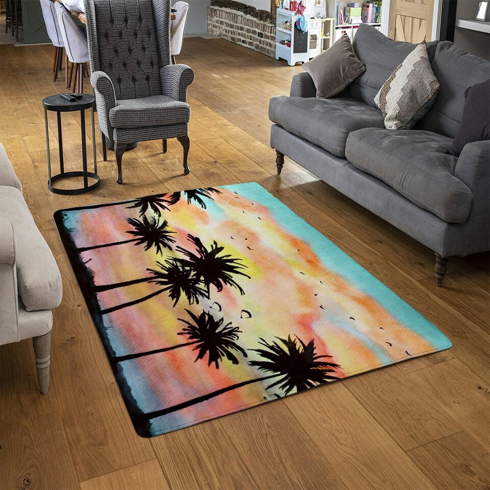 image 1 of Palm Trees at Sunset (Rug) Multi | Small: 60x110cm