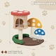 image 3 of COSTWAY Mushroom Cat Tree 4-In-1 Wooden Cat Activity Center