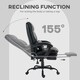 image 3 of HOMCOM Executive Office Chair, PU Leather Desk Chair with Armrests Black