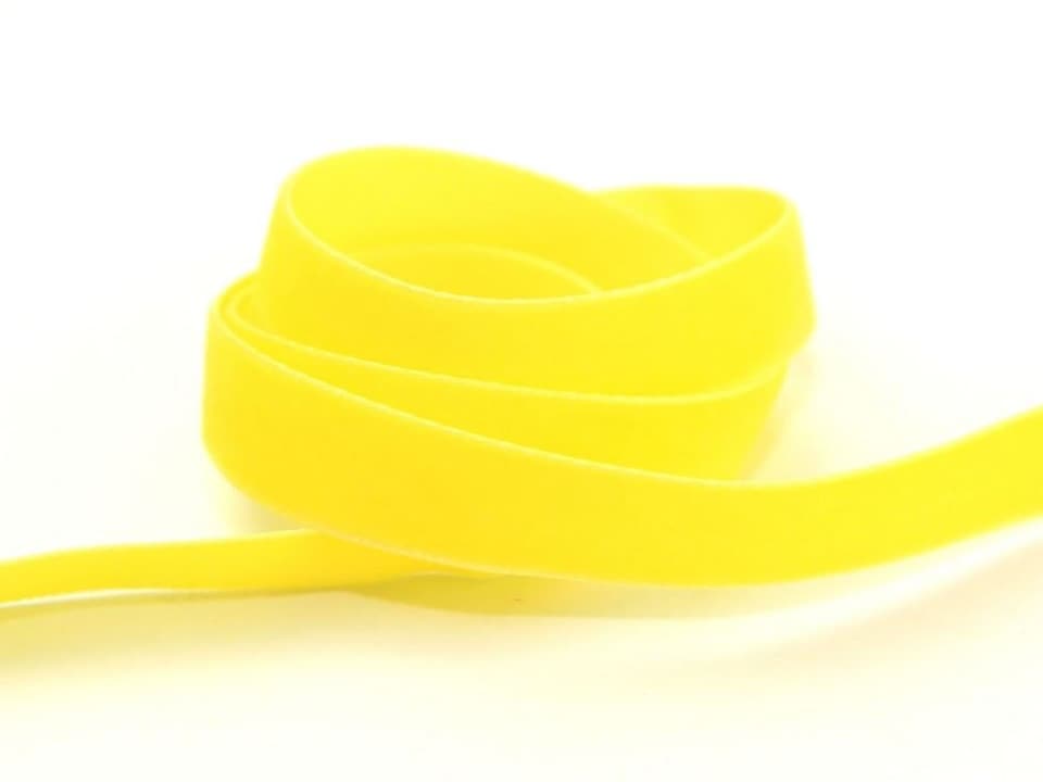Berisfords 9573 Yellow 22mm Velvet Ribbon Mini Roll for Dressmaking - per 5 metre roll