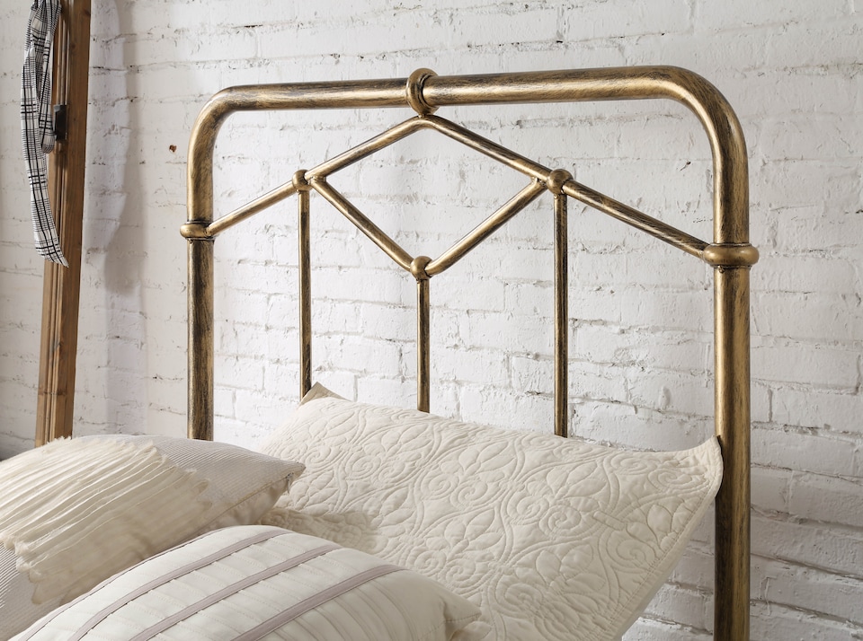 image 1 of 3ft Single Retro bed frame,antique bronze,metal.Rustic,industrial tubular | Bronze | Single